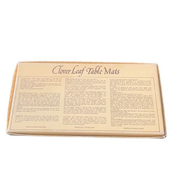 Vintage Clover Leaf Set of 6 Table Mats Coasters Constable Prints With Box - Picture 11 of 15